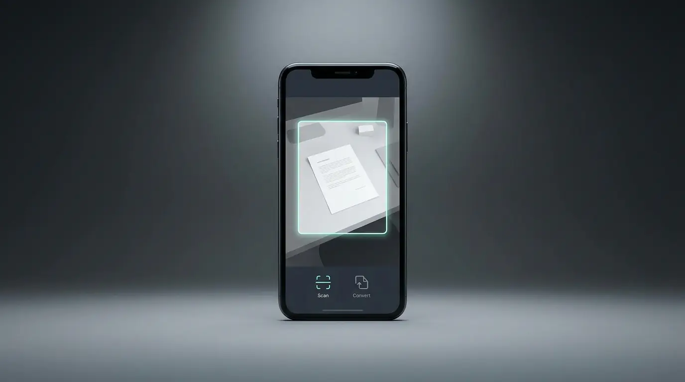 Office Lens programı ile taranan bir belgenin telefon ekranında PDF formatına dönüştürülme adımları