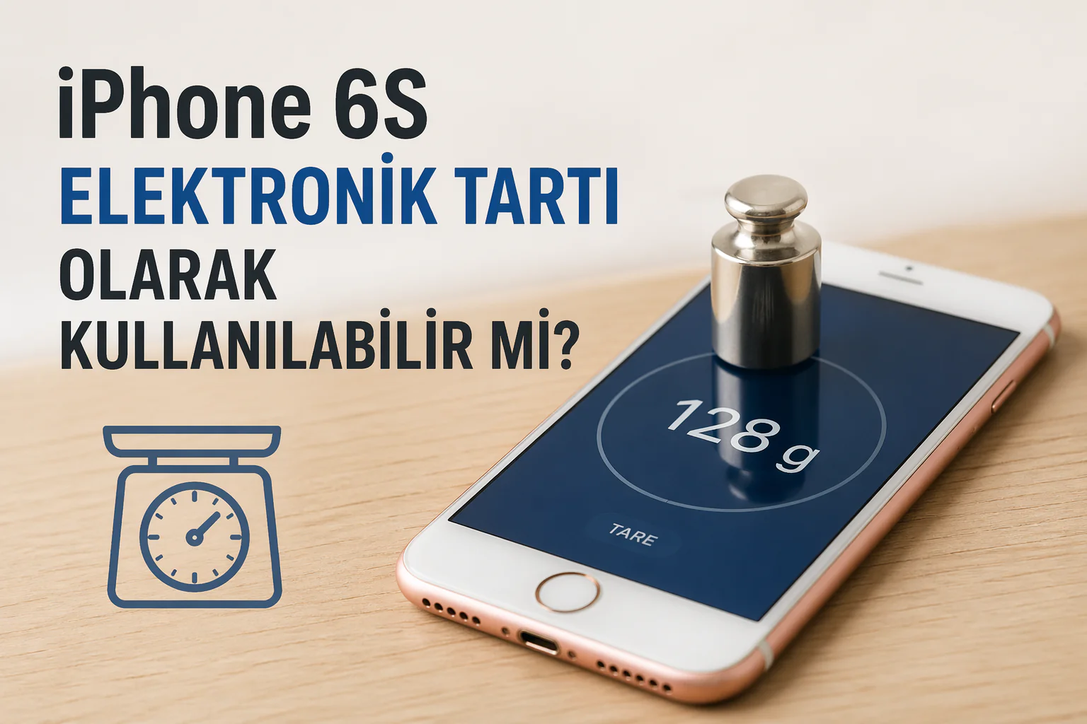 iphone 6s elektronik tartı özelliğini gösteren ekranda ağırlık ölçümü yapan telefon