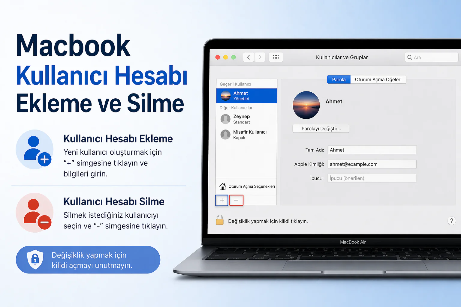 Macbook Kullanıcı Hesabı Ekleme ve Silme Adımları