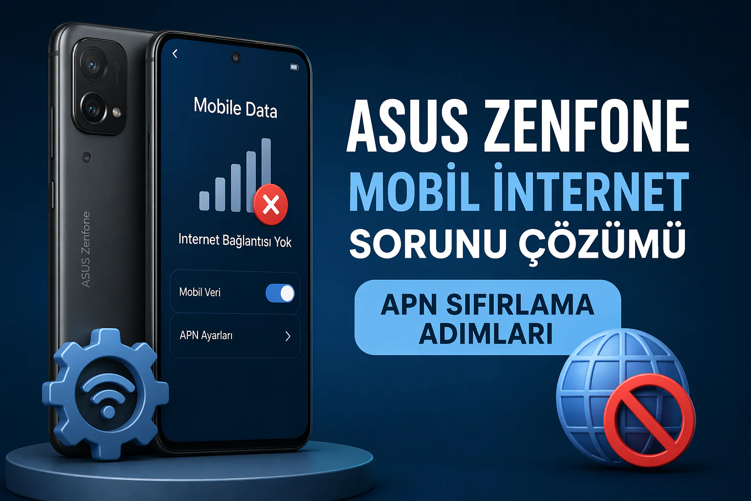asus zenfone mobil internet sorunu yaşayan telefonda APN ayarları sıfırlama ekranı ve bağlantı testi