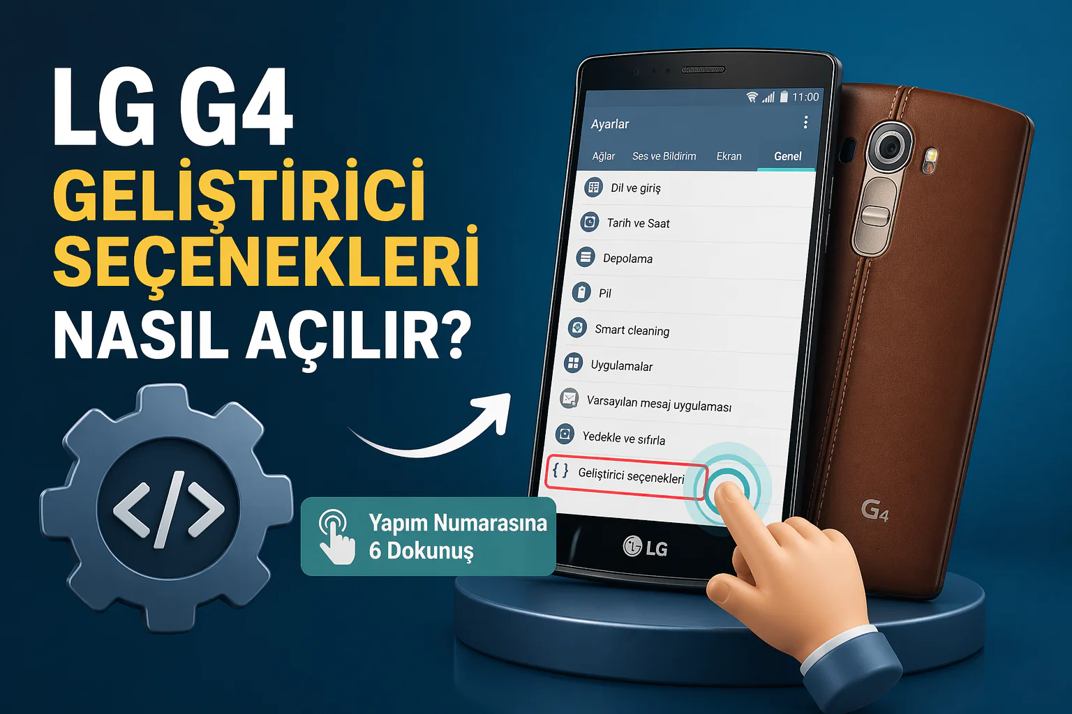 lg g4 geliştirici seçenekleri menüsünü açmak için yapım numarasına art arda dokunuş ekranı