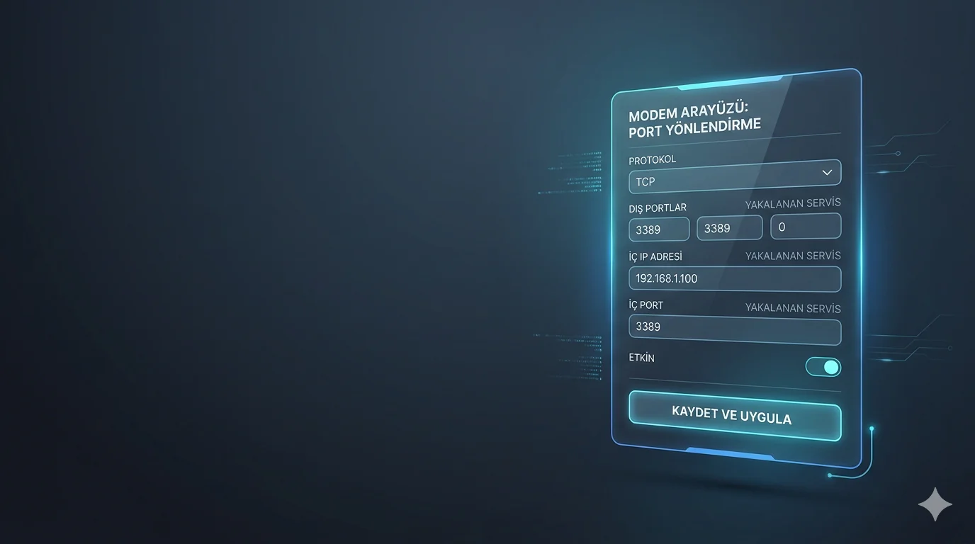 INCA modem arayüzünde port yönlendirme ayarları ve NAT yapılandırma ekranı