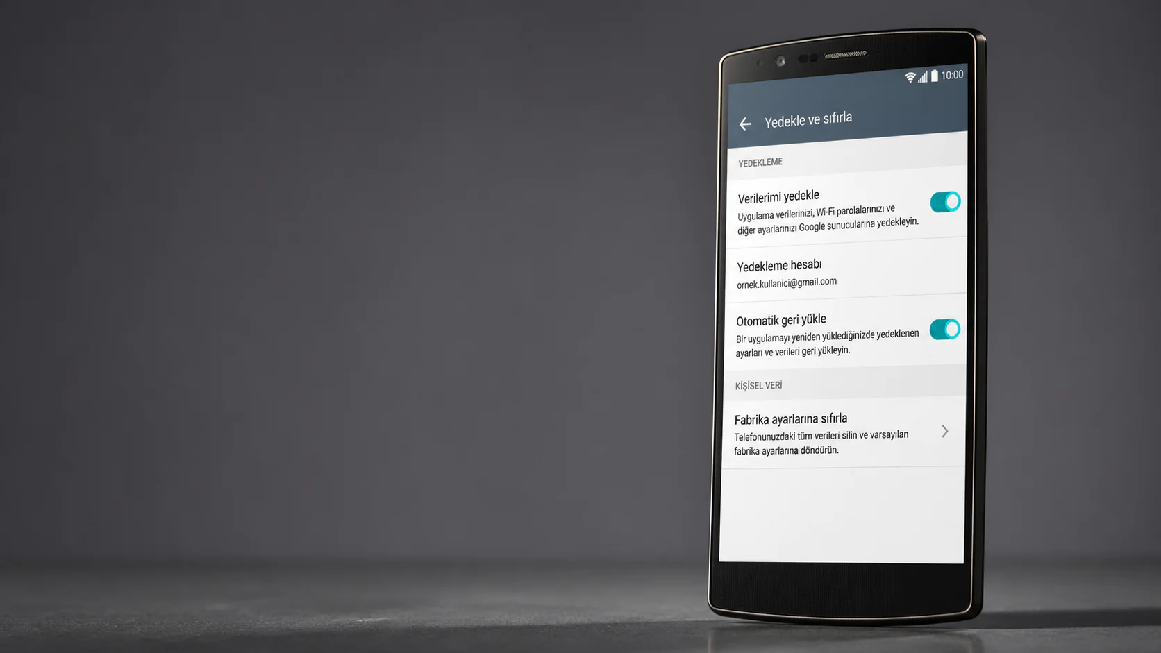 LG G4 telefonda ayarlar menüsünden fabrika ayarlarına sıfırlama işlemi