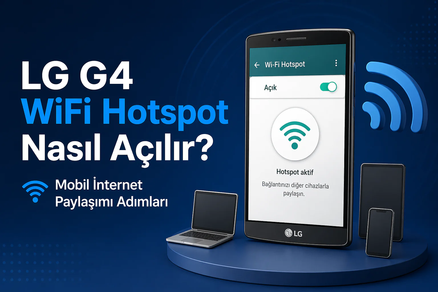lg g4 wifi hotspot ayarları ekranında ağ adı ve şifre belirleme adımı