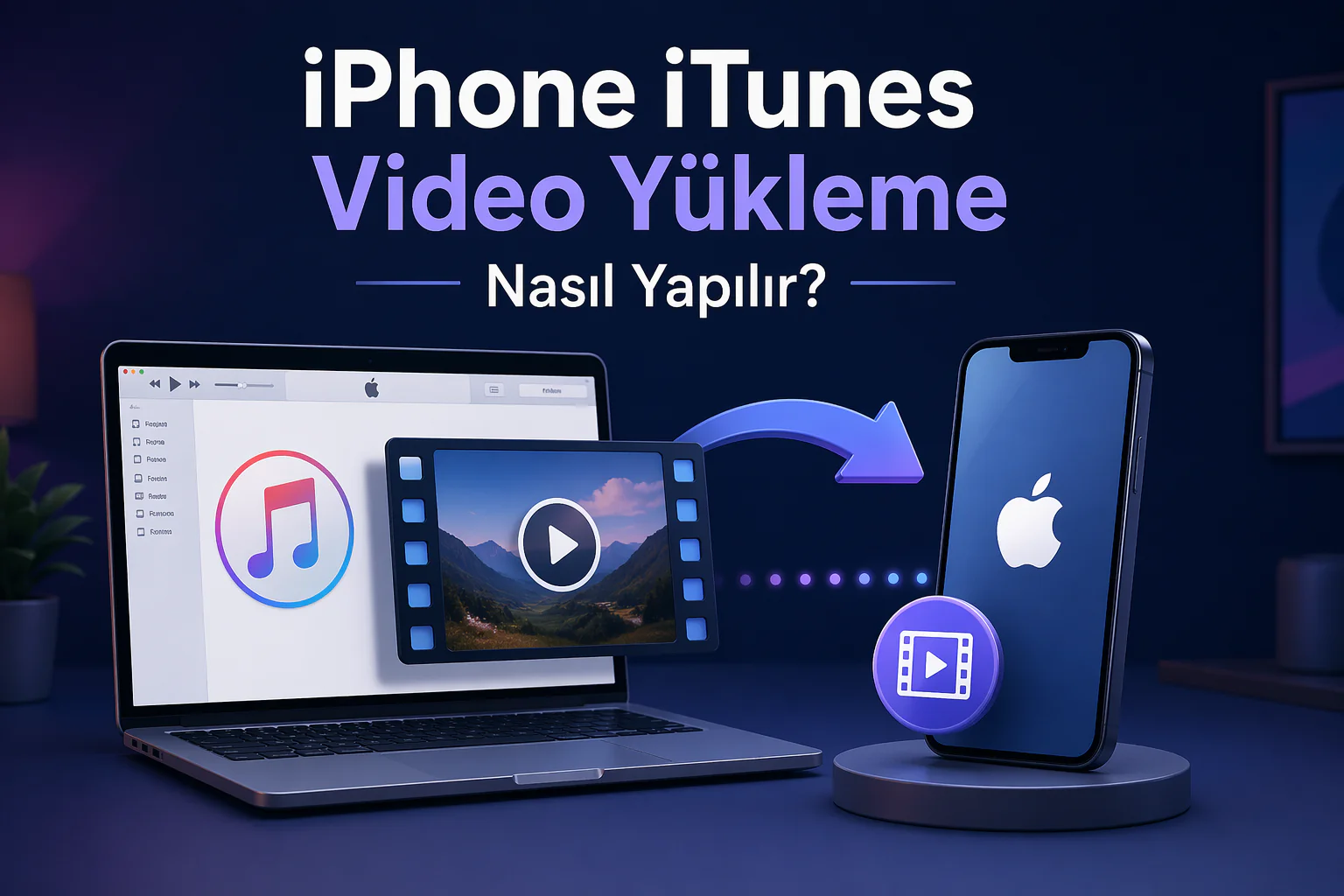 iphone itunes video yükleme ile bilgisayardan telefona video aktarım adımlarının ekran görüntüsü