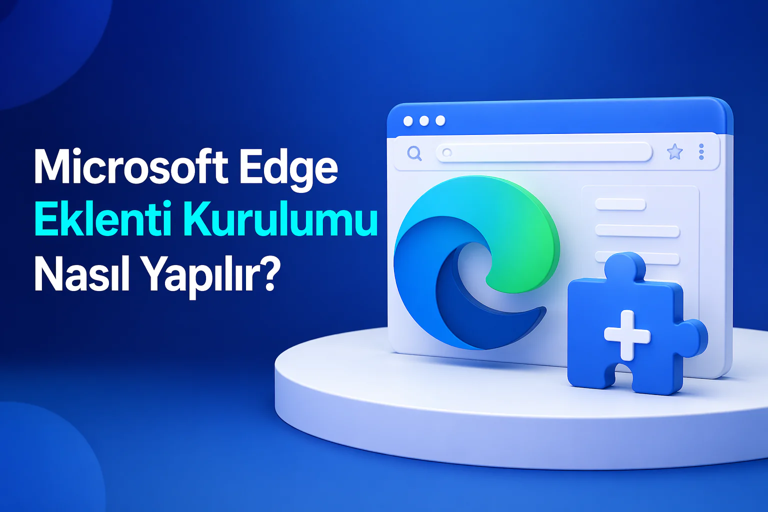 Microsoft edge eklenti kurulumu adımlarını gösteren tarayıcı menüsü ve eklenti ekranı