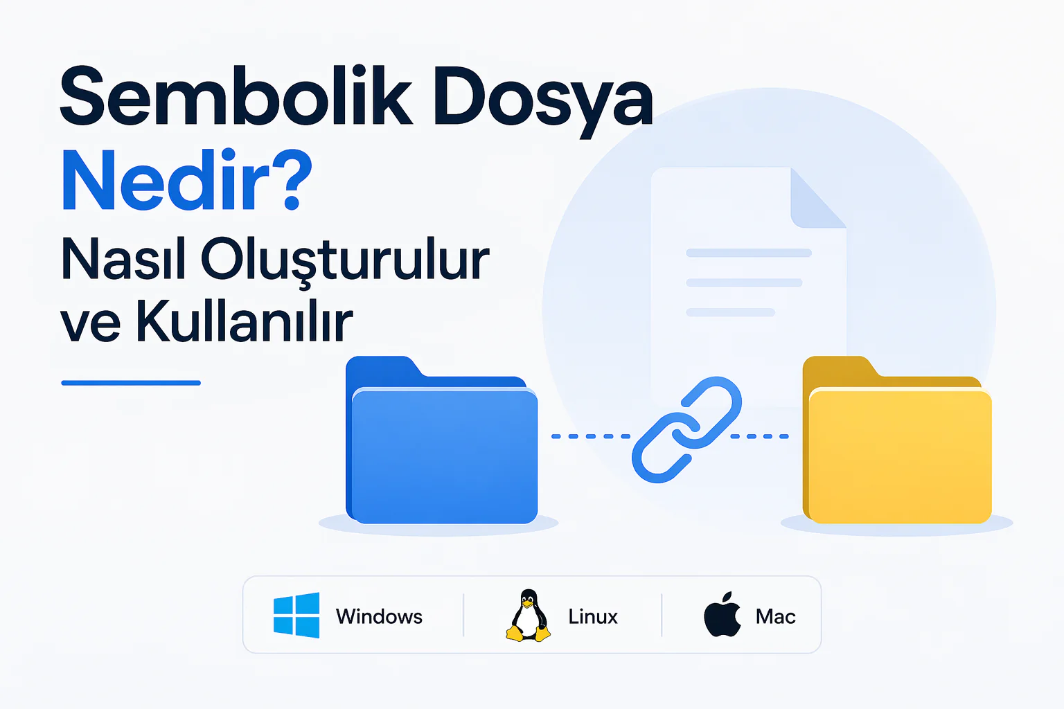 Sembolik Dosya Nedir sorusunu açıklayan, klasör bağlantısı örneği gösteren görsel