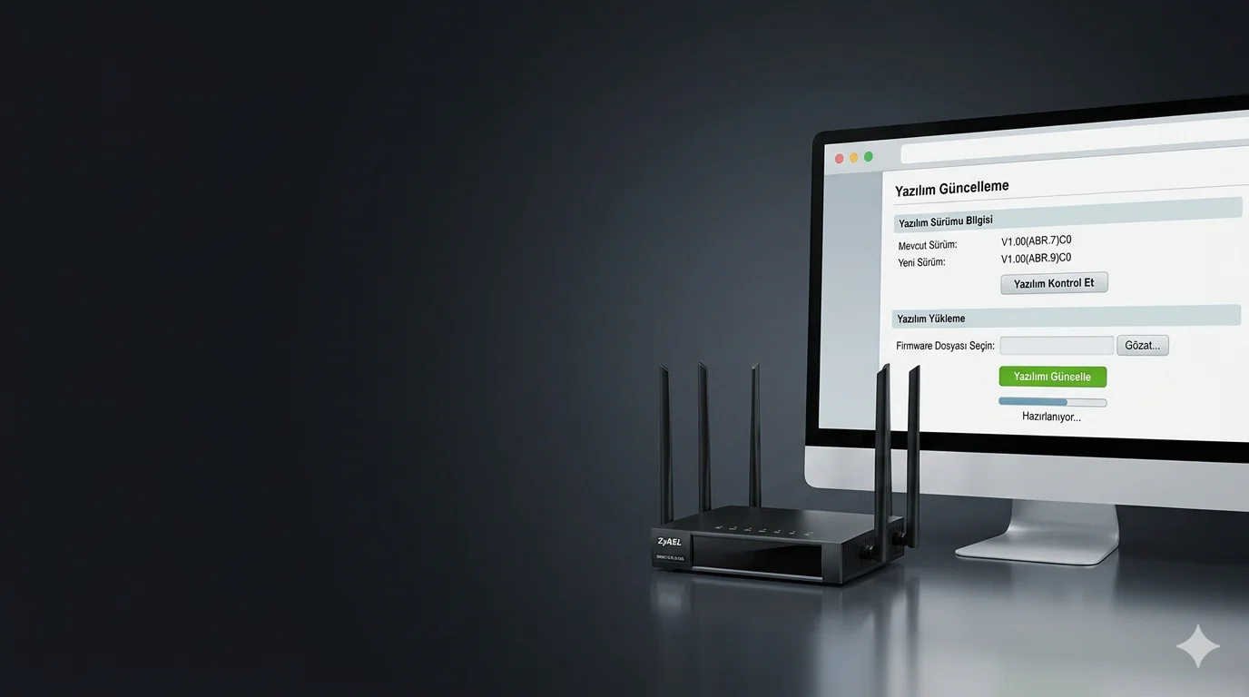 ZyXEL WMG1312-B10A yazılım güncelleme ekranı ve firmware yükleme adımı