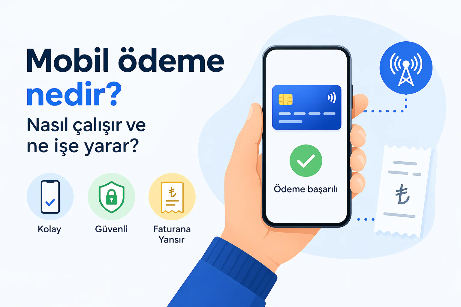 Mobil ödeme nedir, telefondan operatör üzerinden ödeme işlemini gösteren illüstrasyon