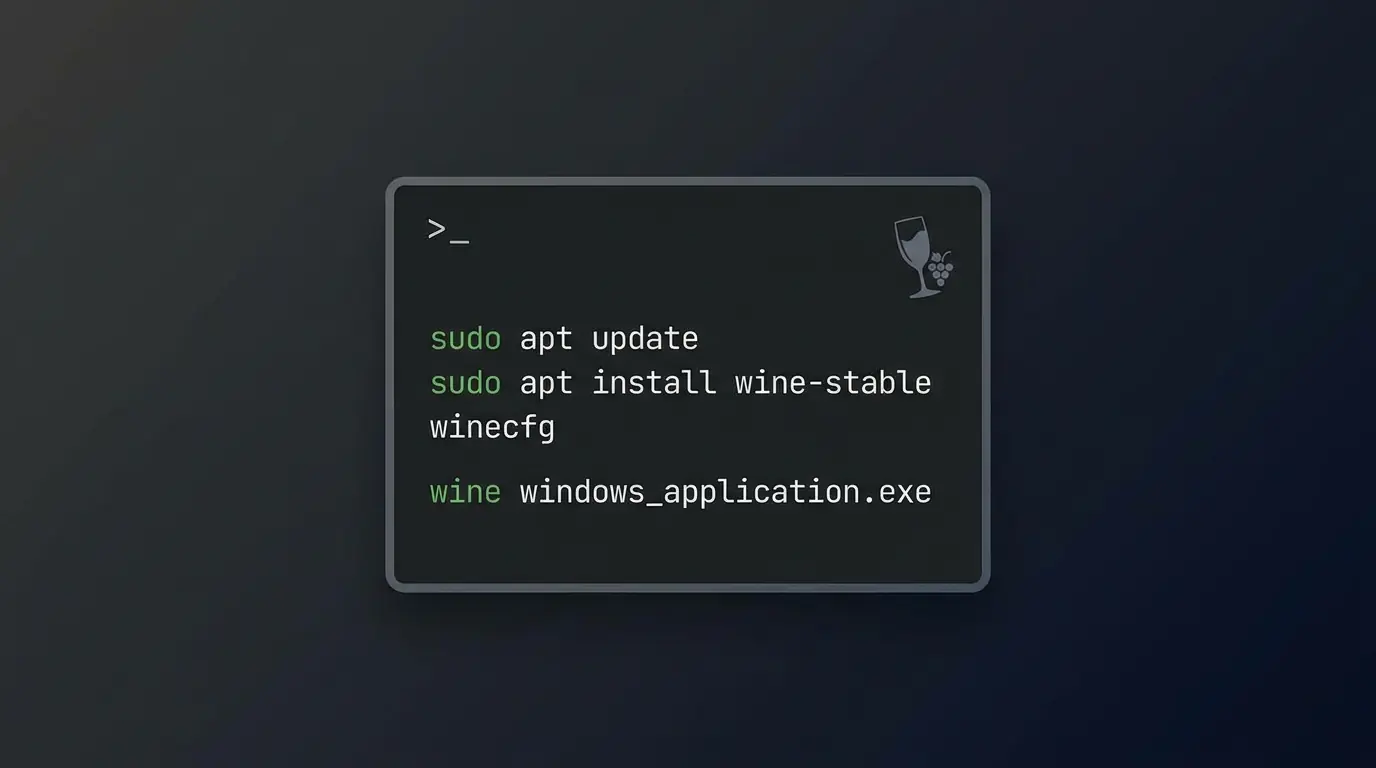 Linux Windows uygulaması çalıştırma işlemi için Wine programının terminal ekranında kurulum adımları
