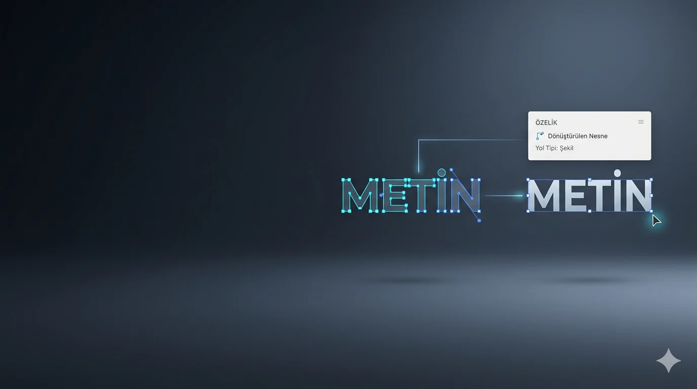 Adobe Illustrator CC’de yazıyı nesneye dönüştürmek için genişletme işlemi