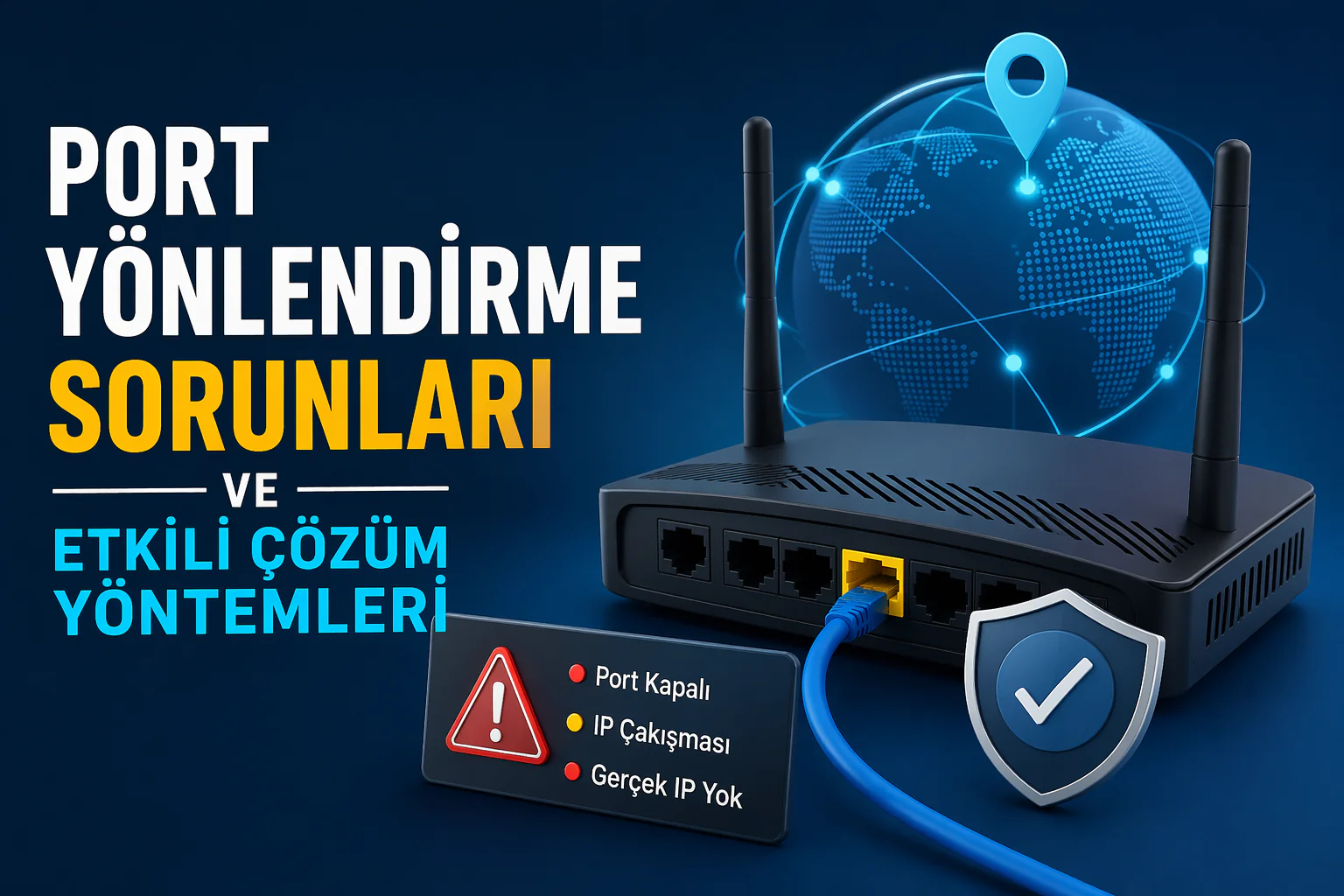 Port yönlendirme sorunları yaşayan bir modem arayüzü ve ağ yapılandırma ekranı