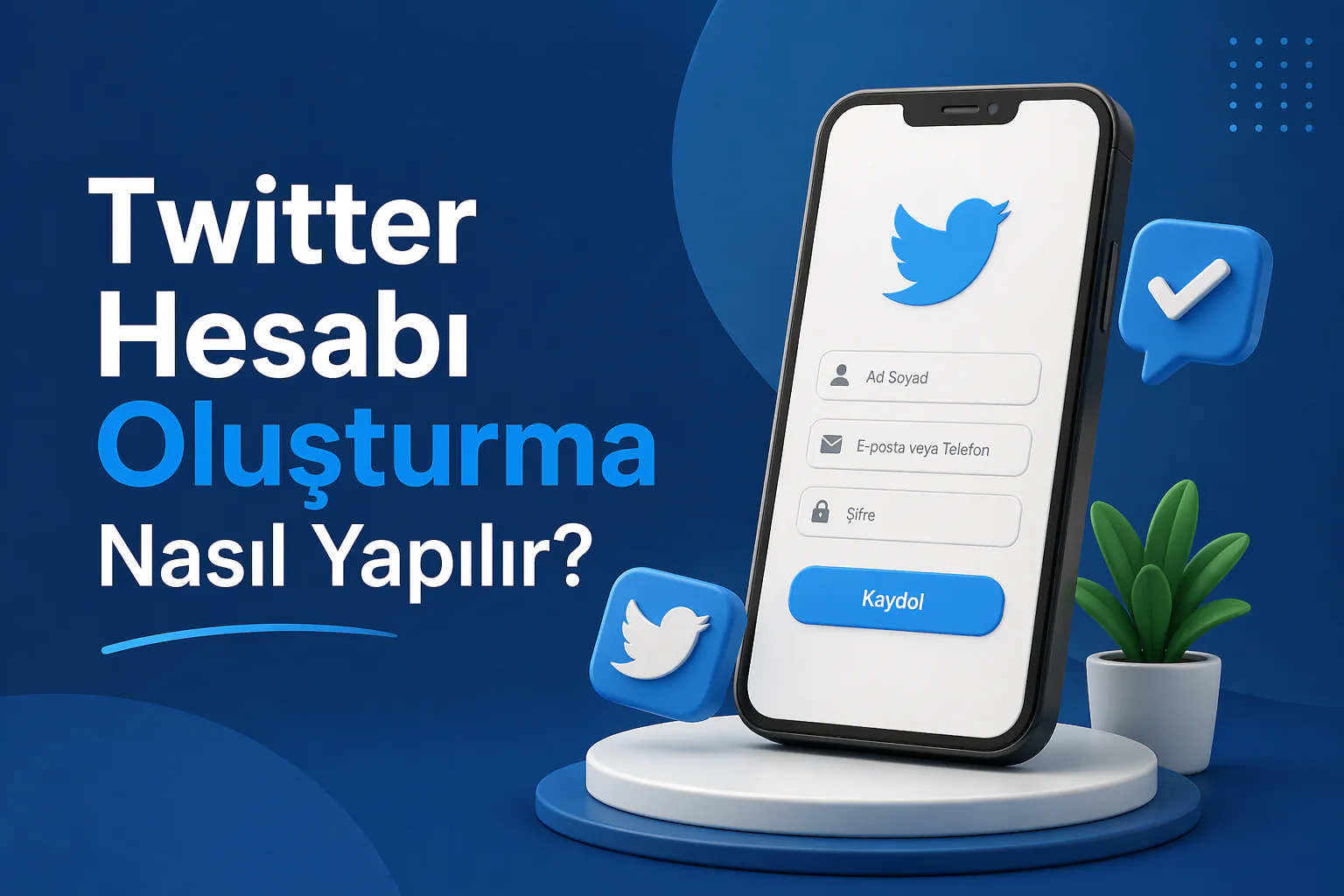 twitter hesabı oluşturma ekranında kayıt formu, telefon doğrulama ve kullanıcı adı seçimi
