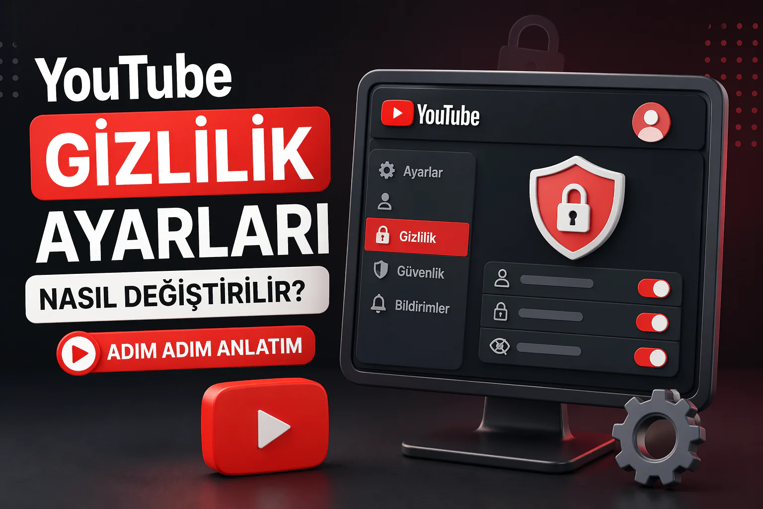 youtube gizlilik ayarları ekranında hesap gizlilik seçeneklerinin düzenlendiği kullanıcı paneli görünümü