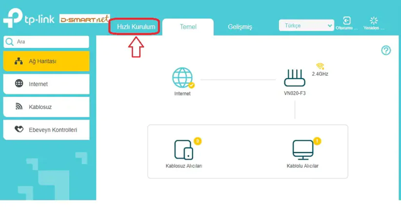 TP-Link VN020-F3 Hızlı Kurulum