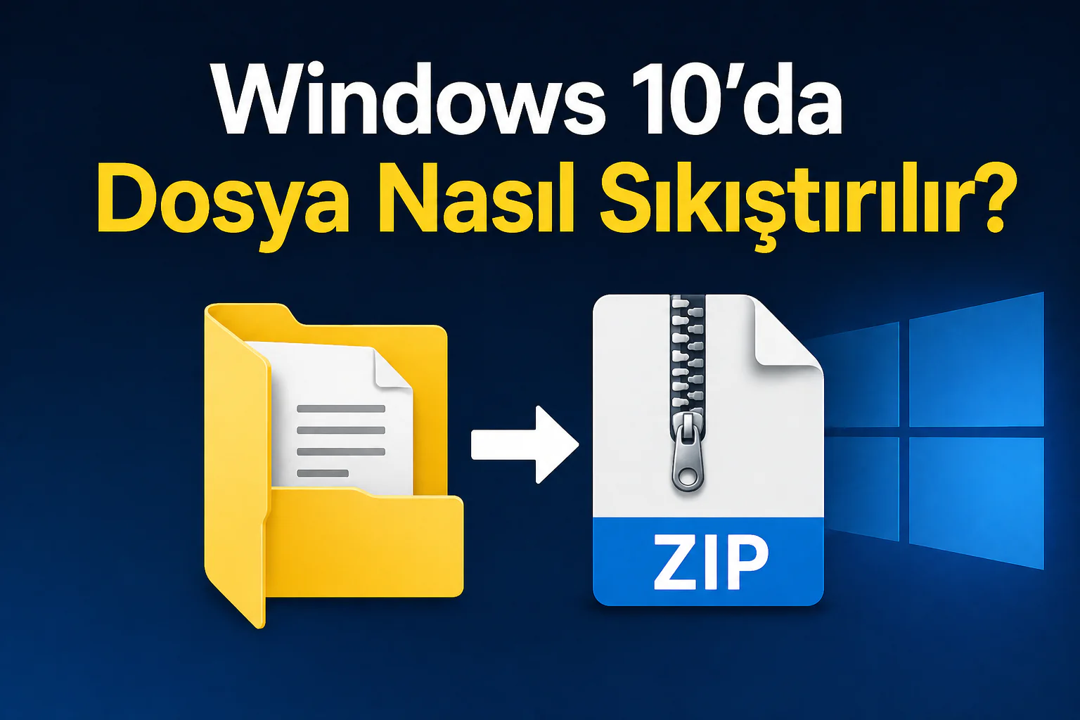 Windows 10’da dosya nasıl sıkıştırılır, sağ tık menüsünde sıkıştırma seçeneği gösterimi