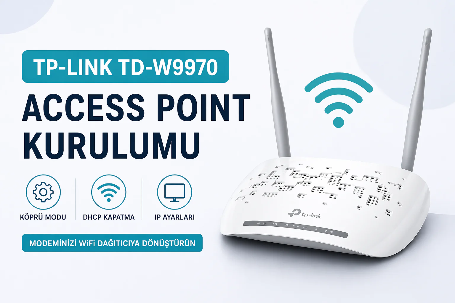 tp-link td-w9970 access point kurulumu için arayüz ayarlarının yapıldığı modem ekranı