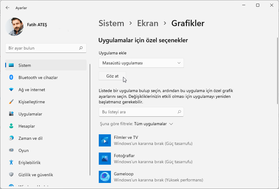 Windows 11 Varsayılan GPU Nasıl Ayarlanır 02 Windows 11 Tercih Edilen Ekran Kartı Nasıl Ayarlanır