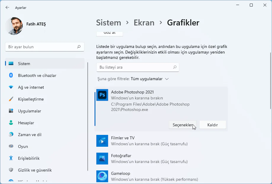 Windows 11 Tercih Edilen Ekran Kartı Nasıl Ayarlanır Windows 11 Varsayılan GPU Nasıl Ayarlanır 01
