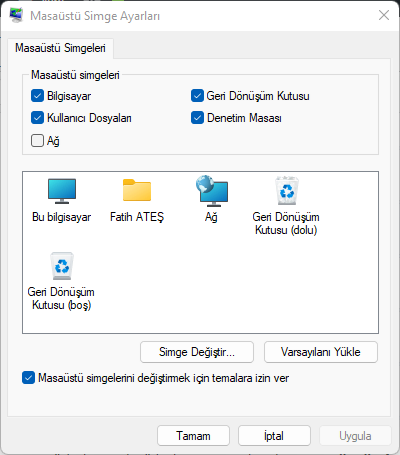 Windows 11'de Masaüstü Simgeleri Nasıl Eklenir veya Kaldırılır