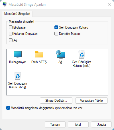 Windows 11'de Masaüstü Simgeleri Nasıl Eklenir veya Kaldırılır