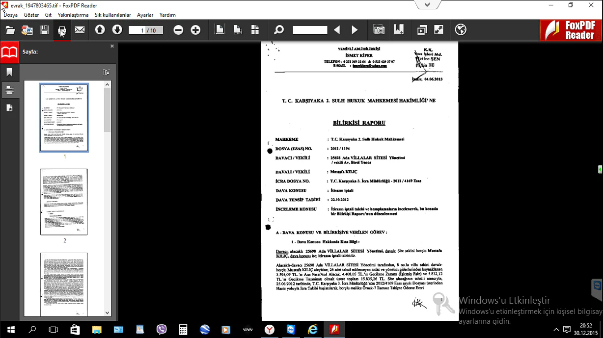 TIF Uzantılı UYAP Dosyalarını Açma Sorunu