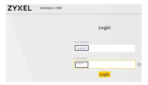 ZYXEL VMG8623-T50B modem