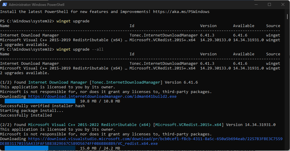Winget ile Toplu Program Güncelleme