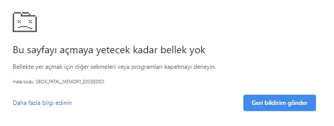 Chrome Yetersiz Bellek Hatası için 10 Çözüm