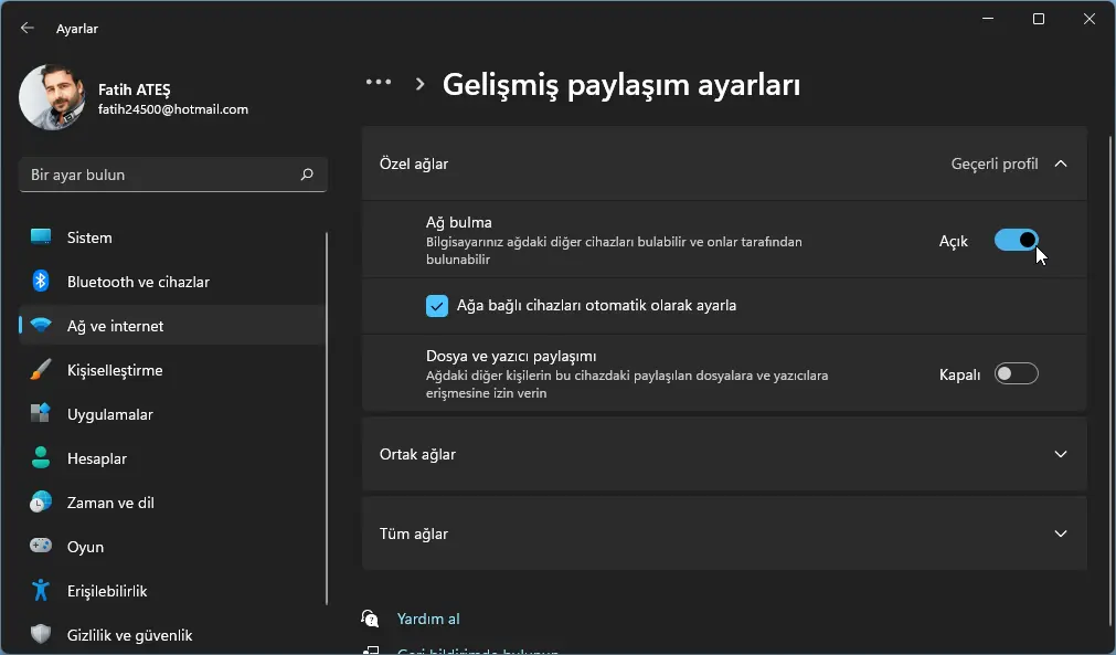 Windows 11 22H2'de Ağdaki Diğer Bilgisayarları Bulmak