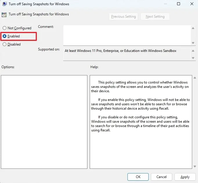 Geçici veya Kalıcı olarak Recall Özelliğini Devre Dışı Bırakma