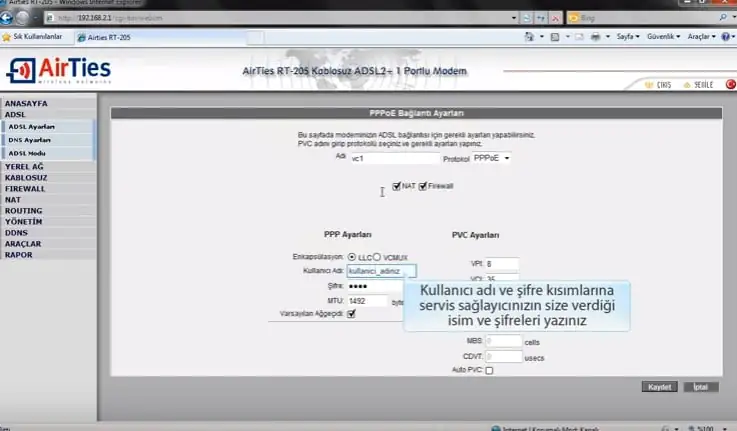 Airties RT 205 Modem Kurulum