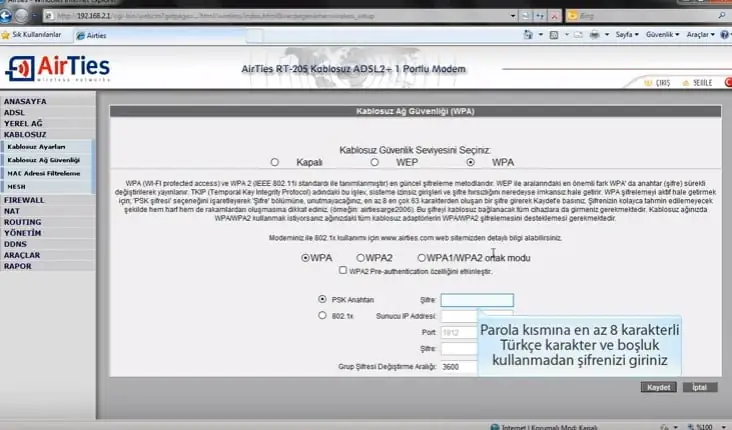 Airties RT 205 Modem Kurulum