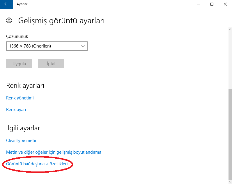 Windows 10 Bilgisayarın Ekran Kartı Özelliklerine Nasıl Bakılır