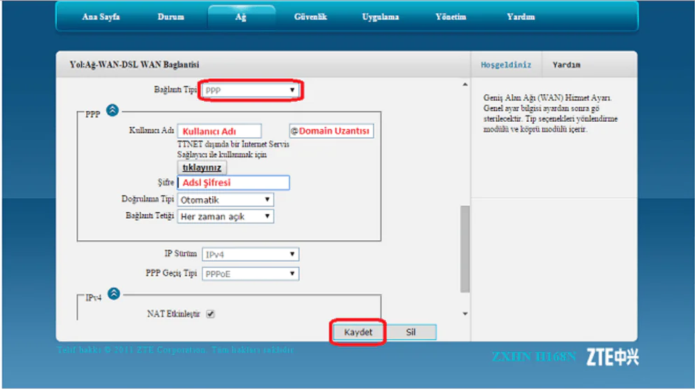 ZTE H168N Modem Kurulumu 