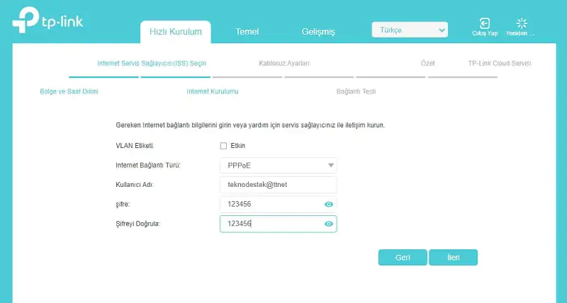 TP-Link Archer VR400 modem kurulumu