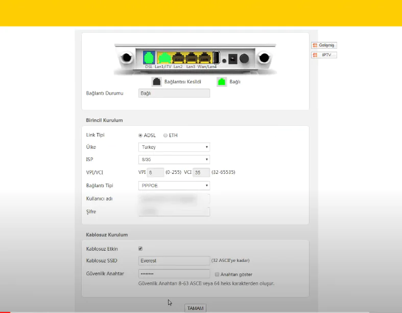 Evereset SG-1600 Modem Kurulum