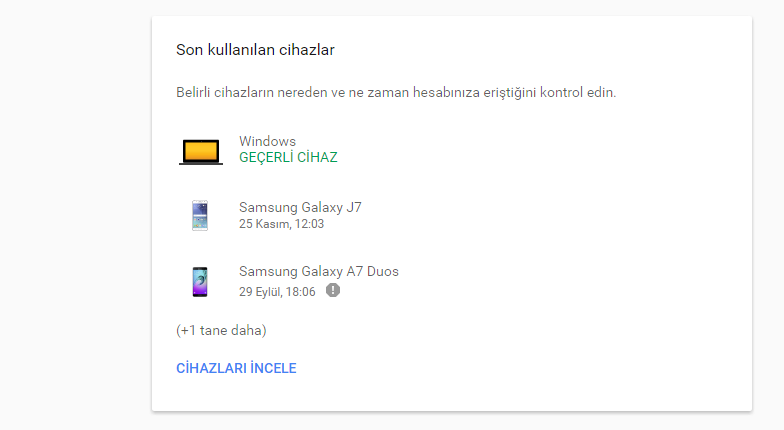 Youtube Hesabının Bağlı Olduğu Cihazları Görmek Ve Cihazları Kaldırmak