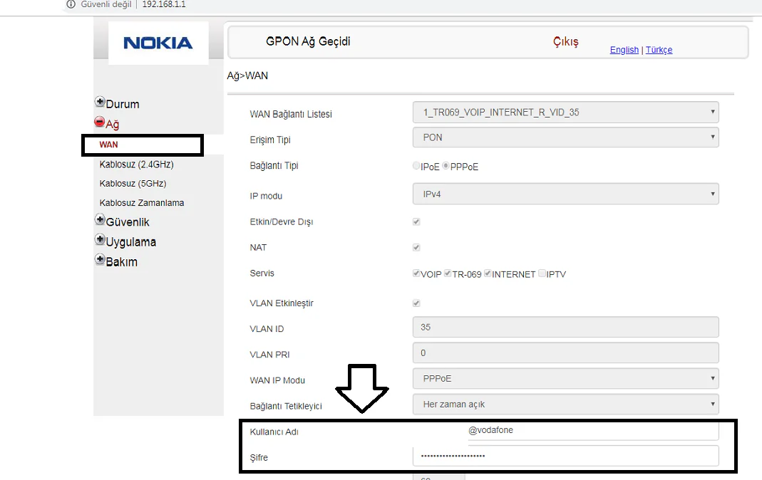 Nokia G-240W-C Modem Kurulumu