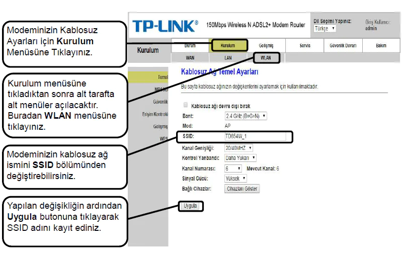 TP-LINK TD854W Modem Kurulumu