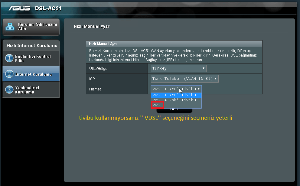 ASUS DSL-AC51 Modem Kurulumu 