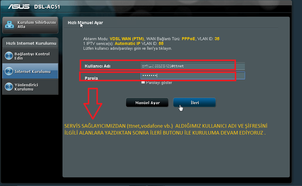 ASUS DSL-AC51 Modem Kurulumu 