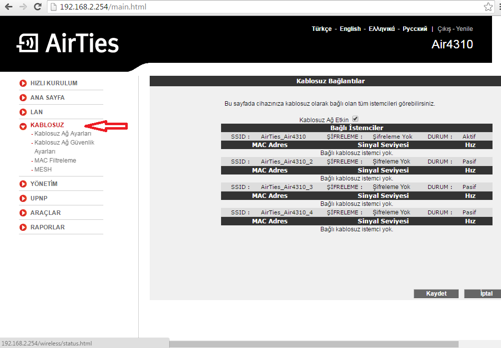 Airties 4310 Erişim Noktası Ayarları