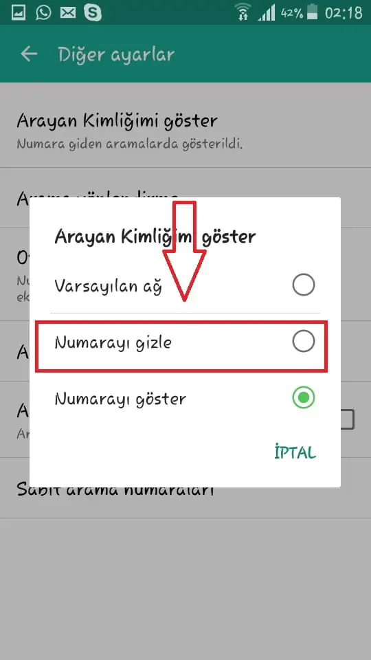 Android Cihazlarda Numara Gizleme