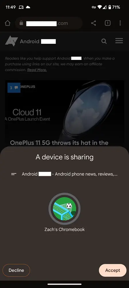 Android Yakındakilerle Paylaş Özelliği Paylaşım Alma