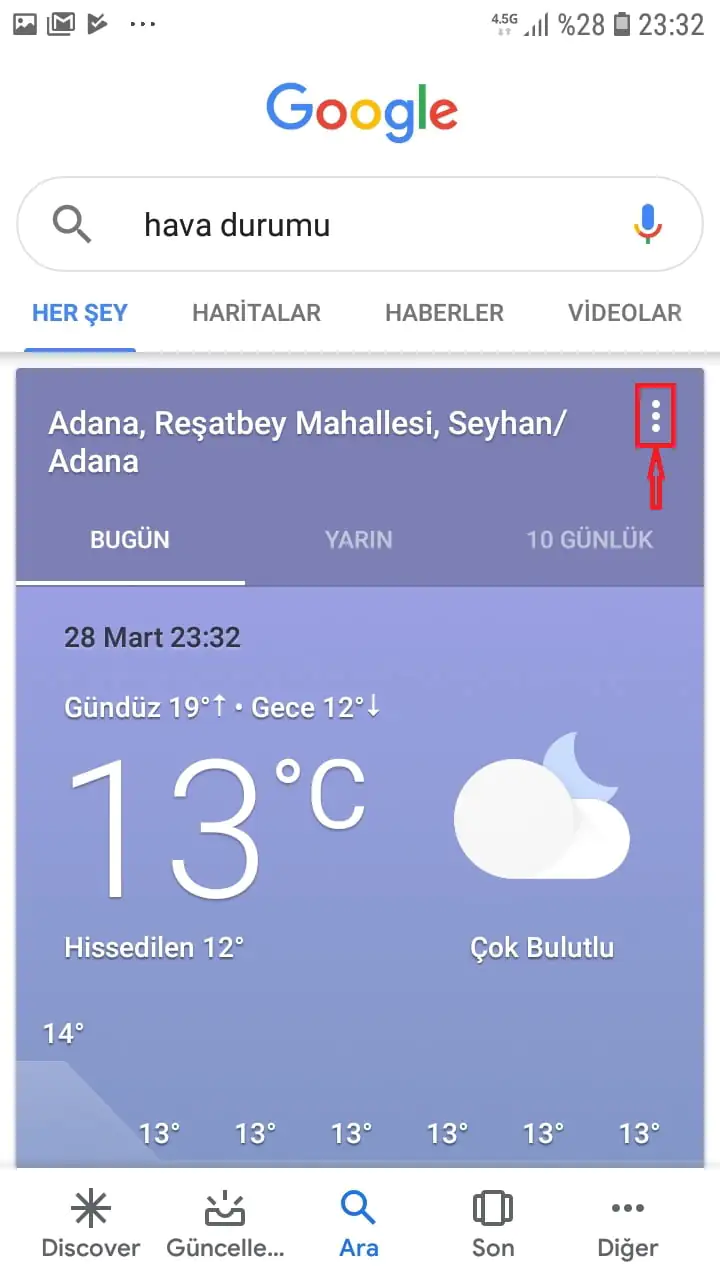 Gizli Hava Durumu Uygulamasını Ana Ekrana Ekleme