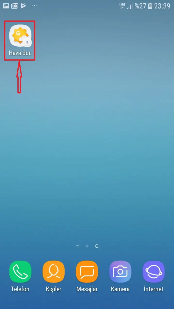 Gizli Hava Durumu Uygulamasını Ana Ekrana Ekleme