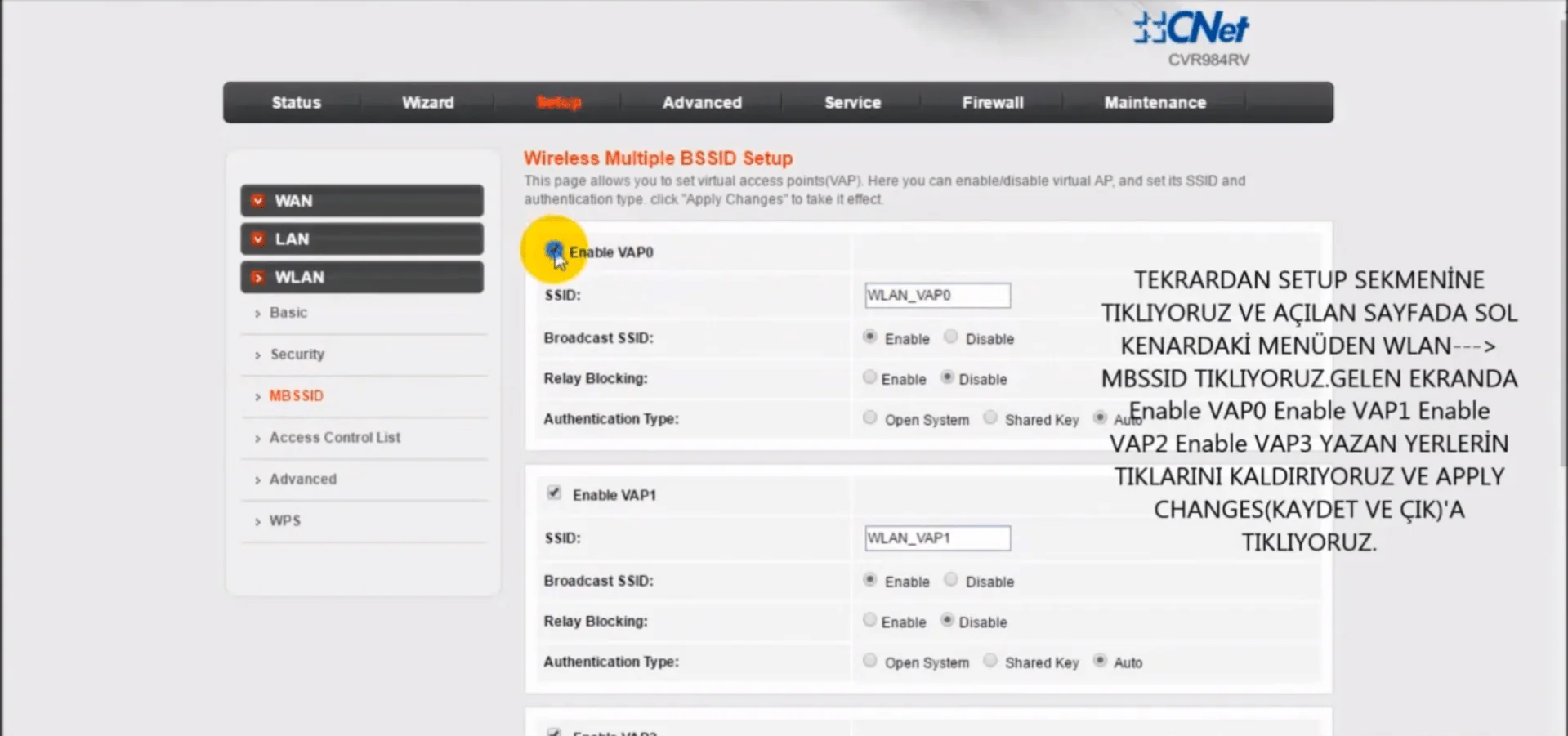 CNet CVR984RV Modem Kurulumu