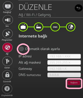 LG TV DNS Ayarı