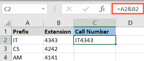 Excel'de İki Sütun Nasıl Birleştirilir